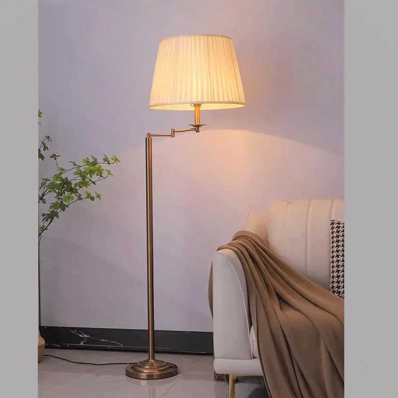 American Retro Adjustable Retractable Floor Lamp Living Room Bedroom Hotel Bedside Design European Sofa Side Decor Stand Light M251119