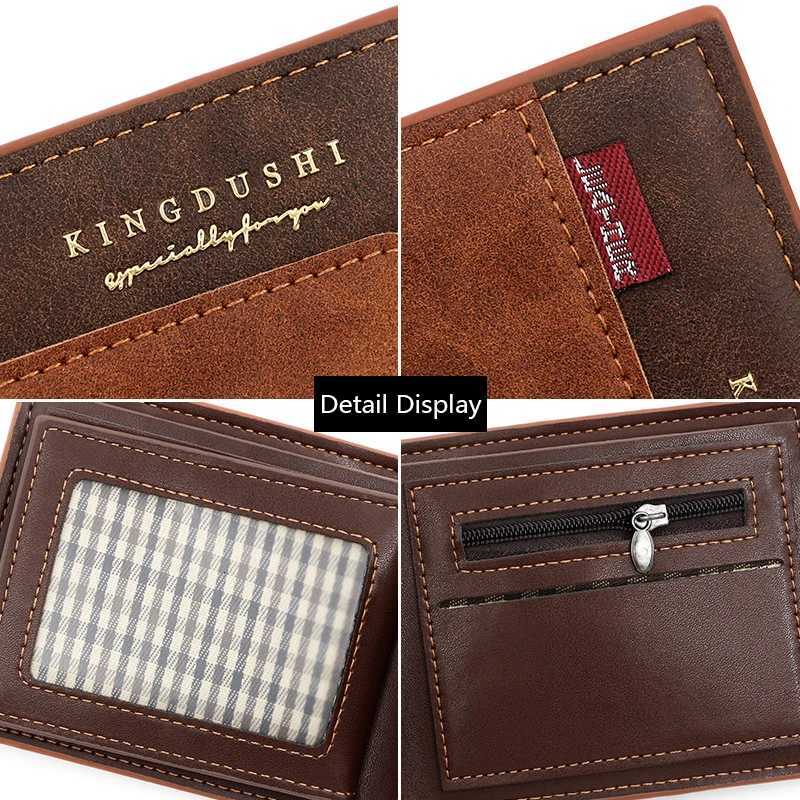 New Men Short Wallets Zipper Coin Pocket Card Holder Simple Male Purse High Quality Photo Holder Small Mens Money ClipsT251119