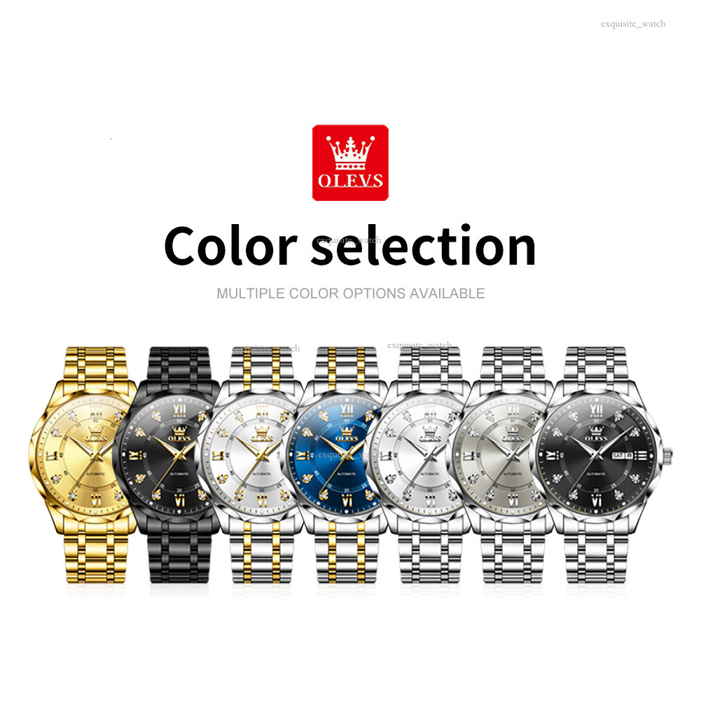 OLEVS Brand Design Men's Watches With Dual Calendars Luxury Fully Automatic Mechanical Watches Luminous And Waterproof Men's Watches Free Sh