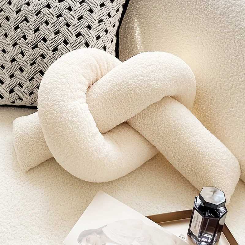 1pc Knot Long Shaped Soft Knot Plush Cushion Home Decoration Throw s for Sofa Bedroom Car Office GiftM251119