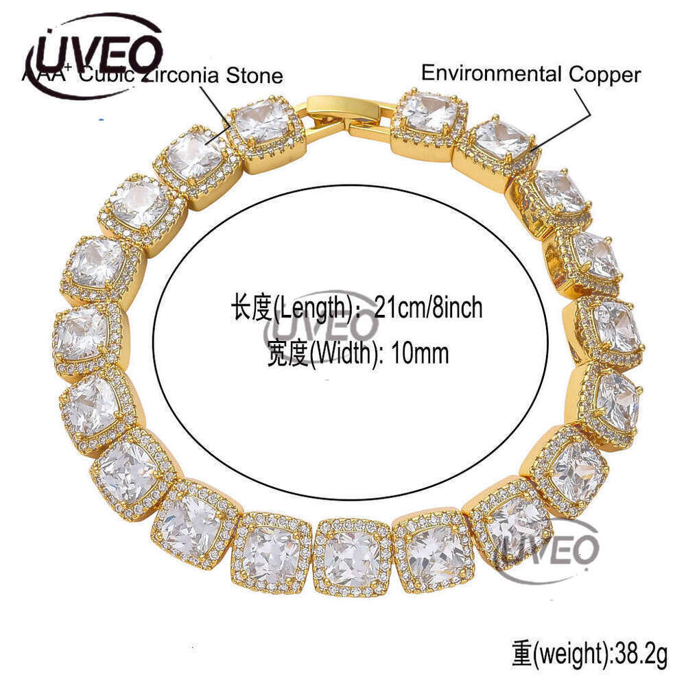 Designer Hip Hop Rock Candy 10mm ice out VVS Moissanite Men Women's Necklace Tennis chain Free delivery