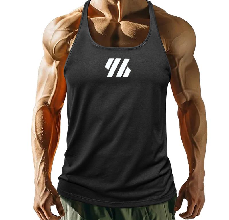 XXXL Mens Cotton Tank Tops Gym Fitness Muscle Sleeveless Shirt Male Printing Undershirt Basketball Bodybuilding Sports Vest Running Training Tops