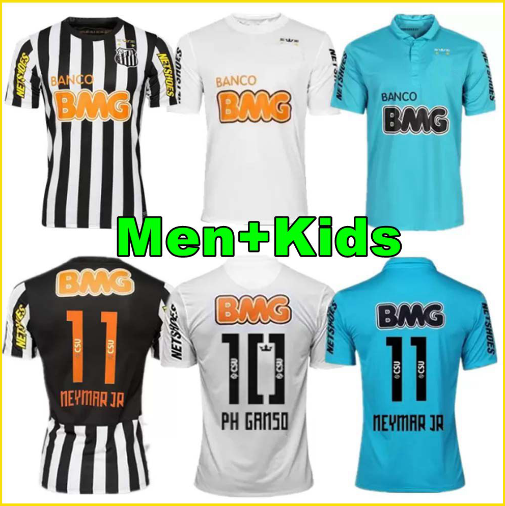 2011 2012 2013 Santos retro soccer jersey 11 12 13 NEYMAR JR Ganso Elano Borges Felipe Anderson vintage classic football men and kids shirts jersey 555