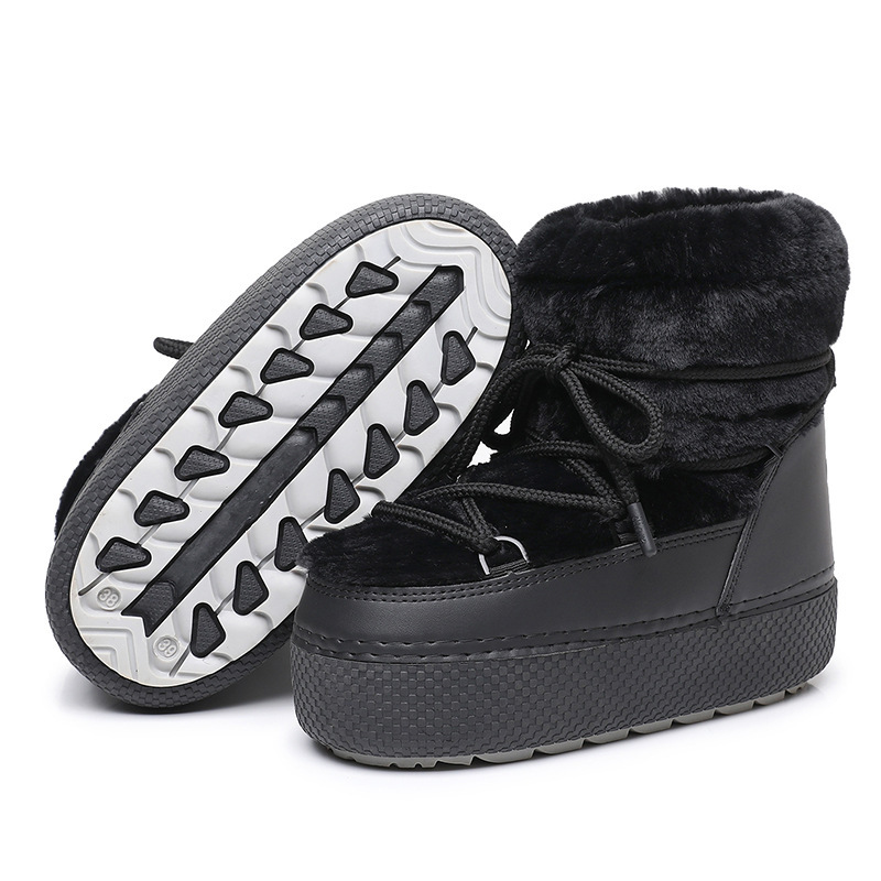 designer shoes Winter New Women's Snow Furry Basic Thick Sole Warm Short Boots with Removable Inner Sock Liner