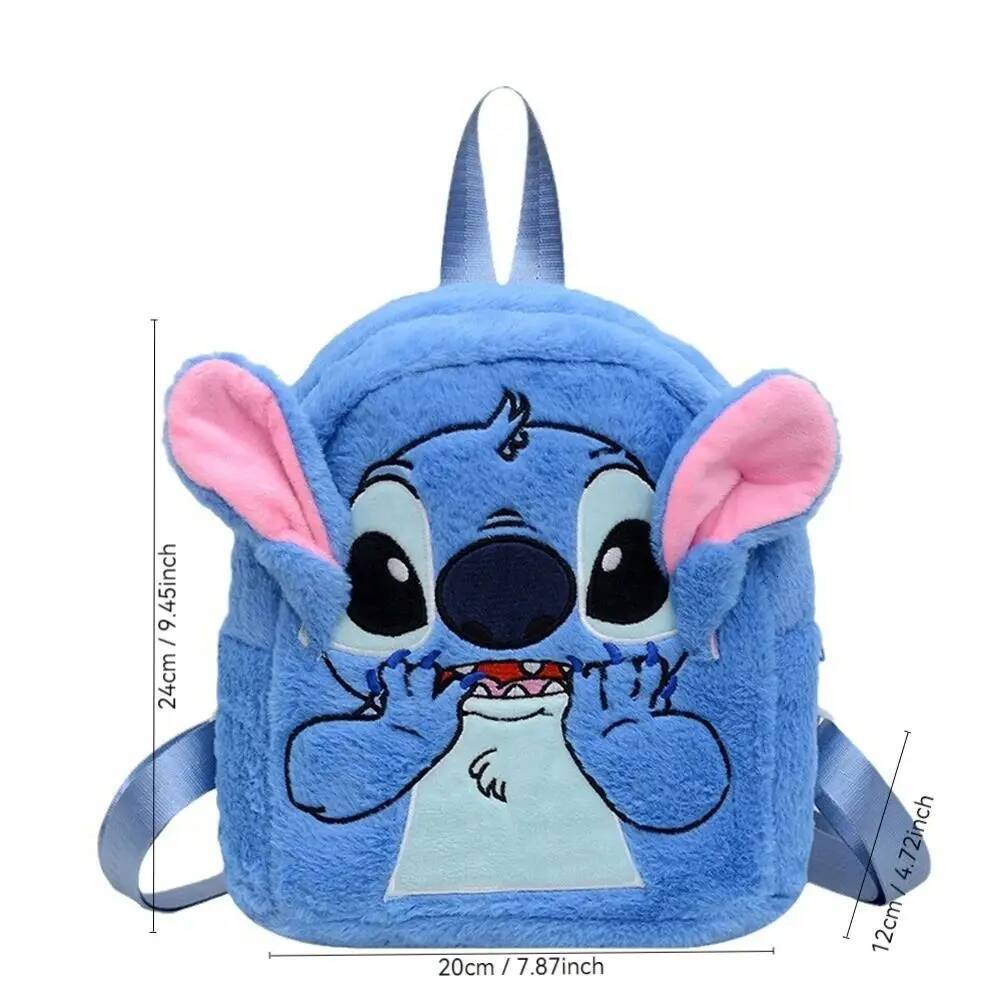 Custom Disney Stitch Autumn New Plush Hello Kitty Cute Backpack, Shang Color Block Bag, Children's School Gift Backpack
