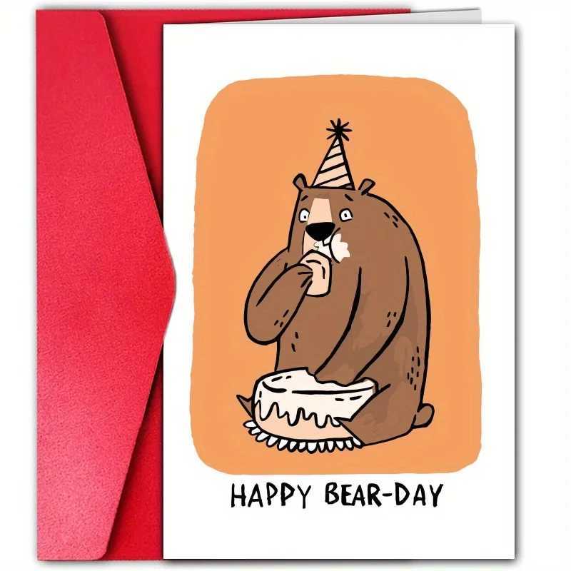 1pc happy bear pun funny happy bear day birthday card special occasion birthday card for friend G251119