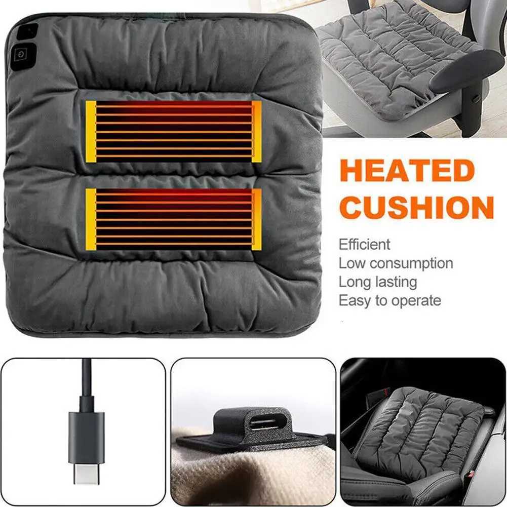 Car Heated Seat Cushion Graphene Winter Plush Seat Cushion 12V Car Universal USB Electric Heating Single-chip Pad AccessoriesM251119