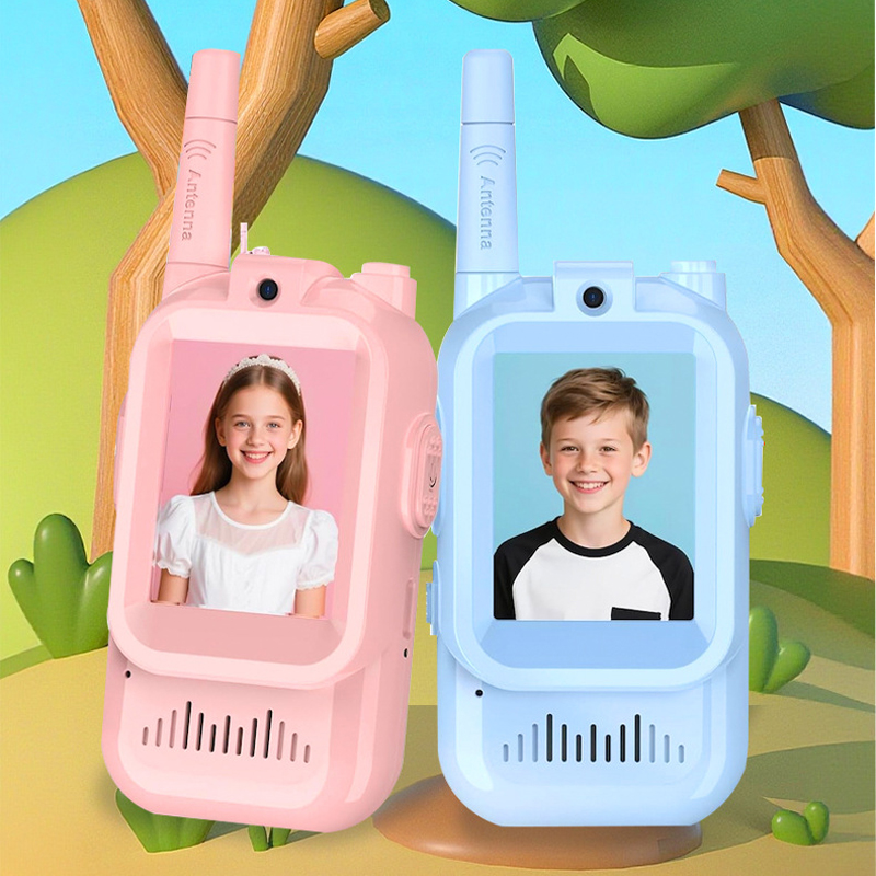 Creative Kids Video Walkie Talkie 2-Way Long Range Cool Voice Effects Children's Video Intercom Kids Christmas Birthday Gift