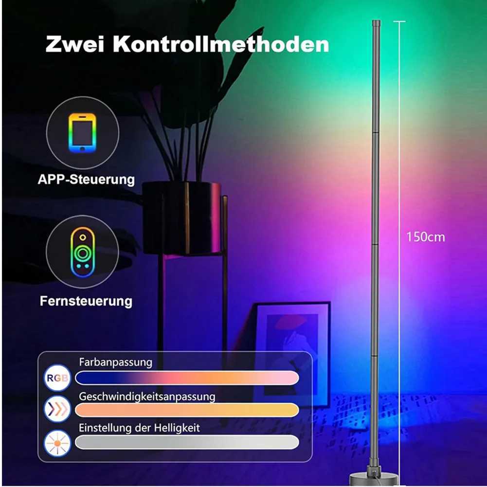 Modren LED Floor Lamps RGB Dimmable Indoor Lighting with Remote Control and App Music Mode 16 Million Colours for Home Decor M251119
