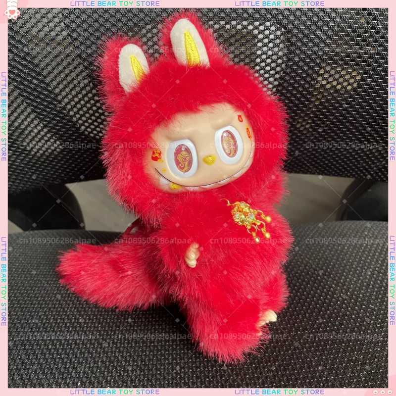 Hot New Labubu Red Cat for Wealth Hand Modified Cute Doll Trend Project Placement Desktop Decoration Gift Replicas W250419