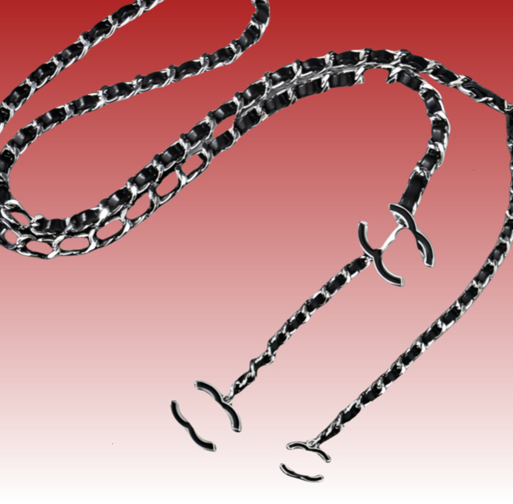 Belts cc belt designer Chain Belt For Women Golden Sier Metal Waistband Girdle 113