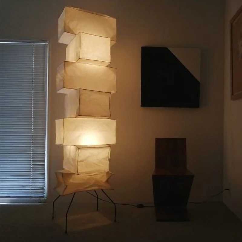 Akari Noguchi LED Floor Lamp Japanese Rice Paper Lantern Bedside Study Hotel Art Decor Standing Light Modern Stylish Desig M251119