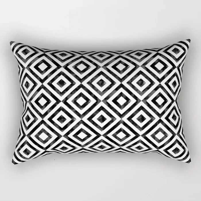 Black and White Simple Geometric Rectangle case Home Decor Car Sofa Cushion Cover Accessories 30x50cmM251119