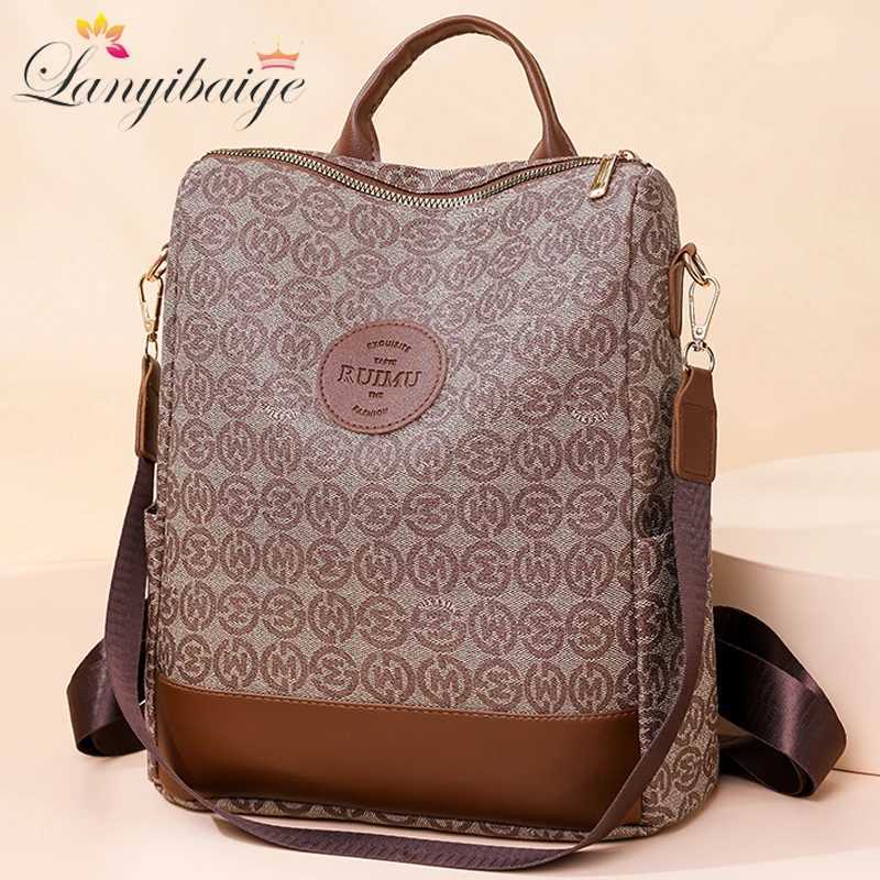 Women Large Capacity Backpack Purses High Quality Leather Female Vintage Bag School Bags Travel Bagpack Ladies Bookbag RucksackW251119