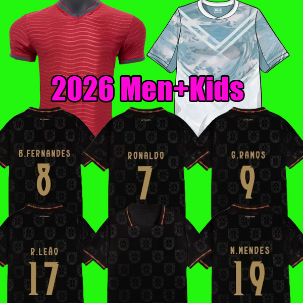 PEPE LEAO Portuguesa portugal 2025 soccer jersey RONALDO Portugieser 25 26 Portuguese BERNARDO B.FERNANDES football shirt Men Kids kit Portugals national team top