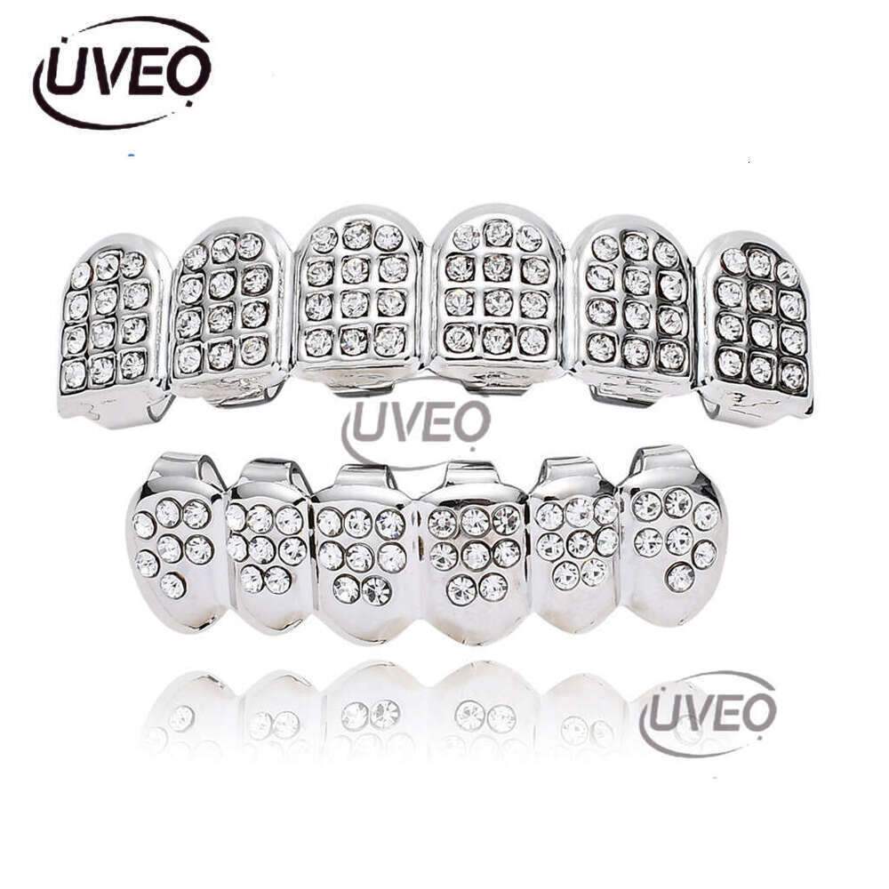 Luxury Hip hop Halloween sparkles sterling silver ice out VVS Moissanite gold-plated braces for men and women Free delivery