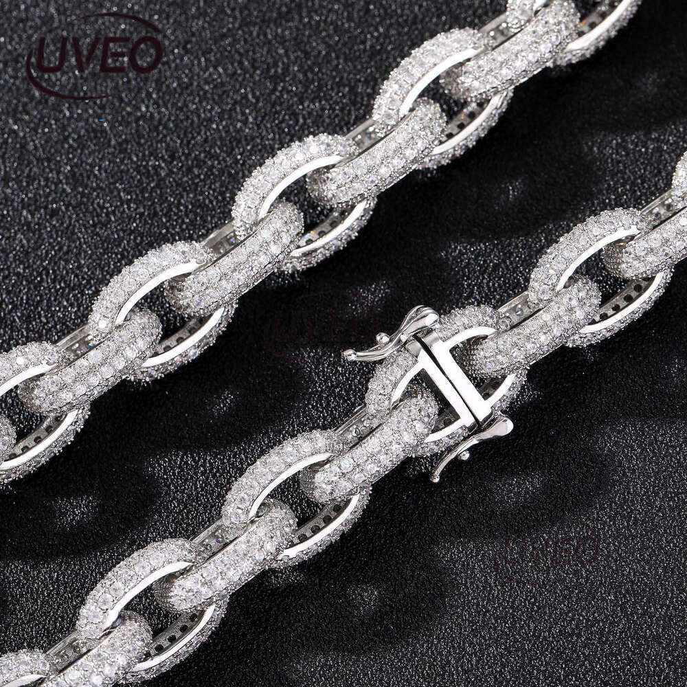 Luxury Hip Hop Chain Necklace 13mm ice out VVS Moissanite Cross Chain Necklace bracelet for men and women Free delivery