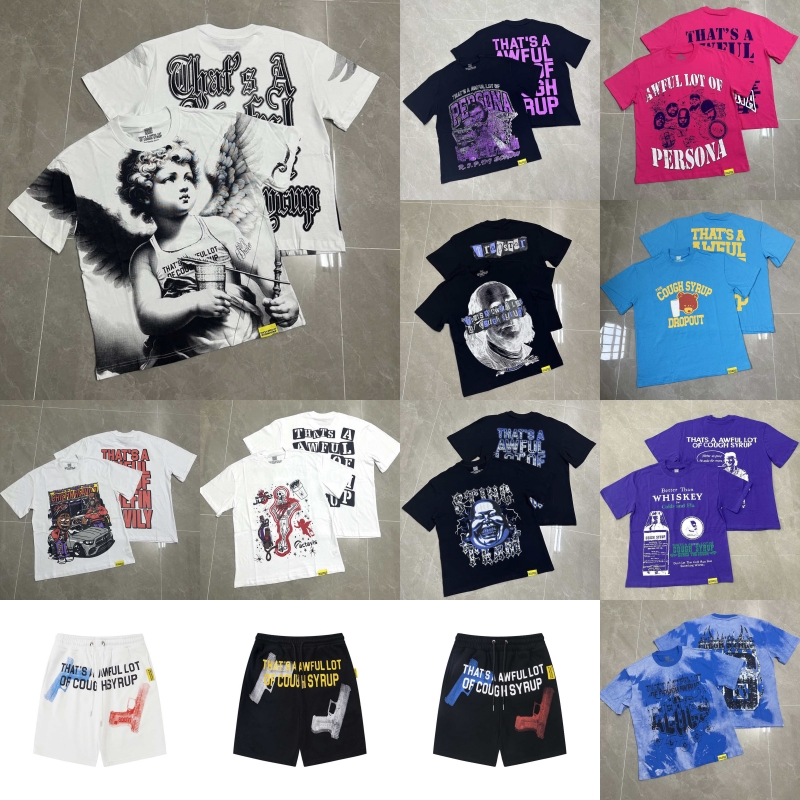 caugh syrup shirt Designer Mens shirts Printed Graphic thats a awful lot of caugh syrup T-shirt Cotton Casual Tees Short Sleeve Hip Hop Streetwear