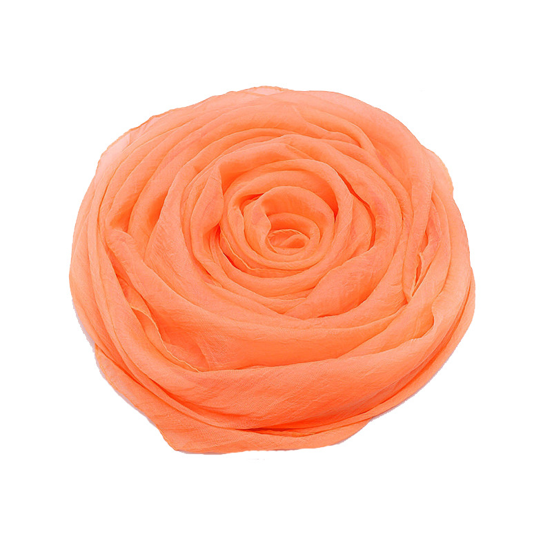 K442 Summer solid color silk scarf big red scarf thin chiffon long scarf female square dance dance silk scarf new