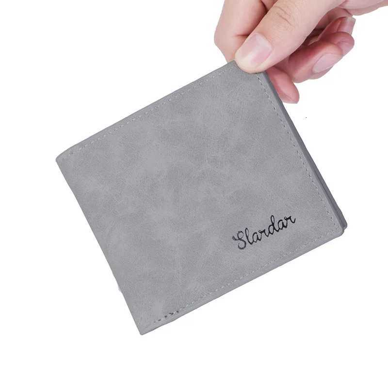 Mens ultra-thin retro wallet student casual business wallet fashionable personalized soft leather wallet youth versionT251119