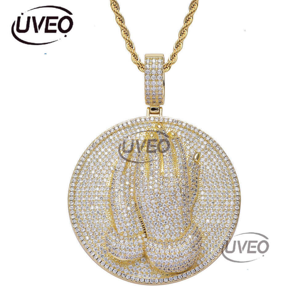 Luxury designer new Prayer Pendant Hip Hop Men Women Ice out VVS Moissanite necklace collarbone Chain with free shipping