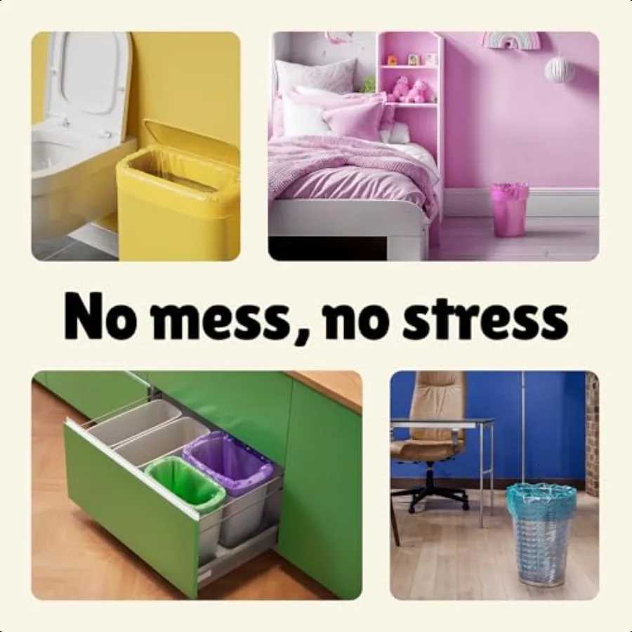 Small Bathroom Trash Bags 26 Gallon Colored Garbage 250 Bags 10 Liter Unscented Waste Can Liners Wastebasket Liner For Home Of C251119