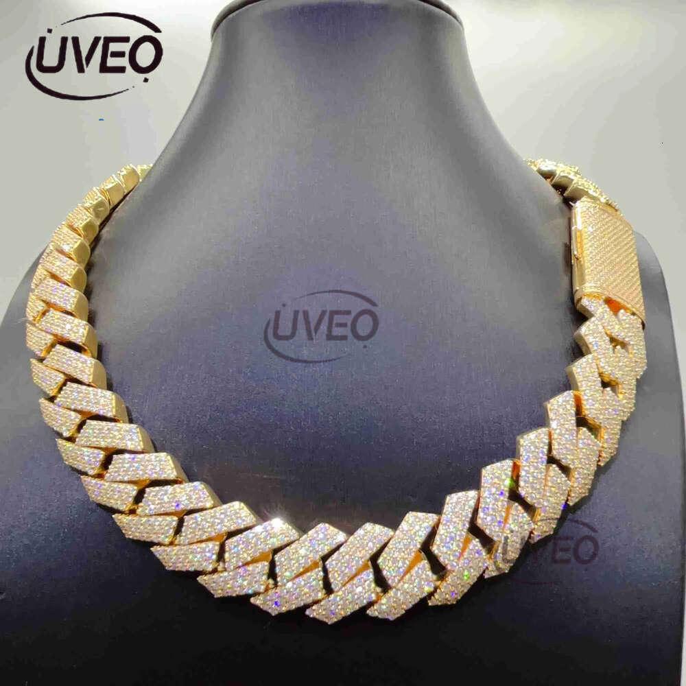14mm necklace chainnecklace chaincuban k Horizon Iced Out Pass Dia Tester vvs Moissanite Jewelry for men moissanite chain gift