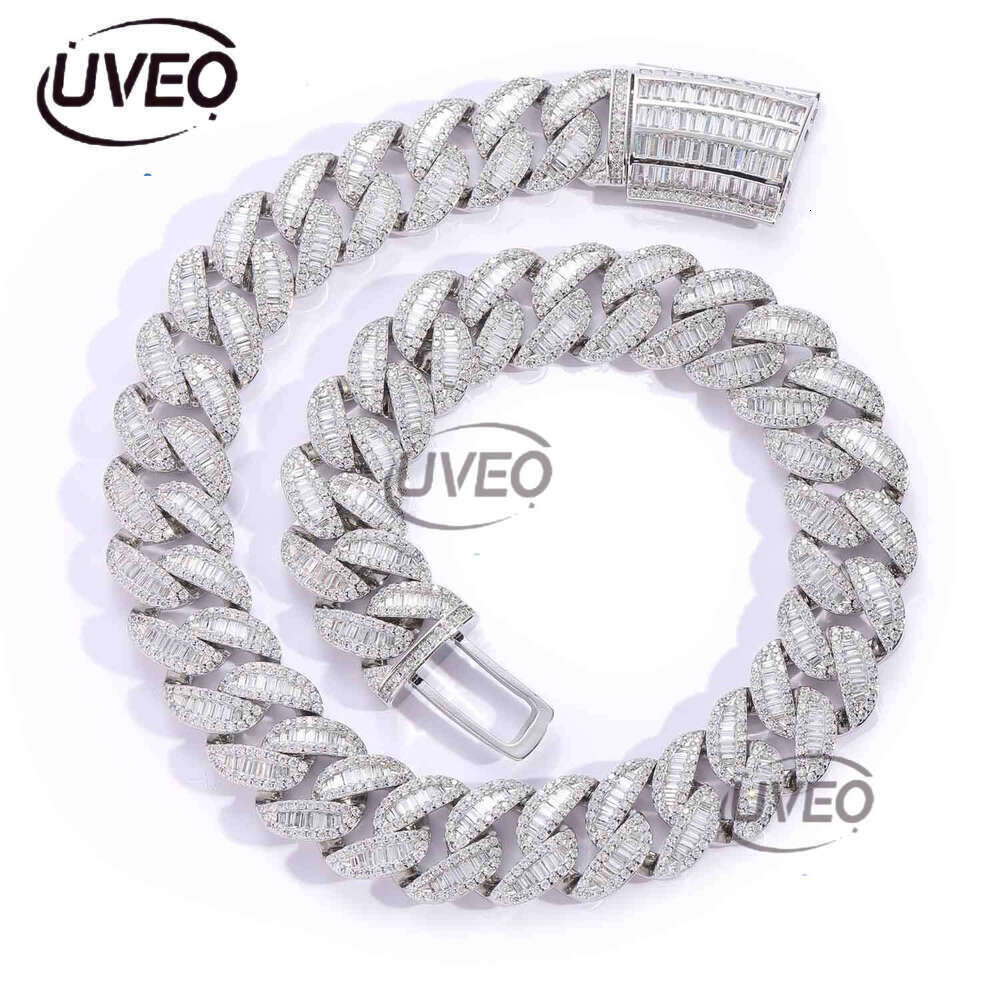 Luxury designer Jewelry Hip Hop Cuban Chain 20mm Ice Out VVS Moissanite Necklace with free shipping