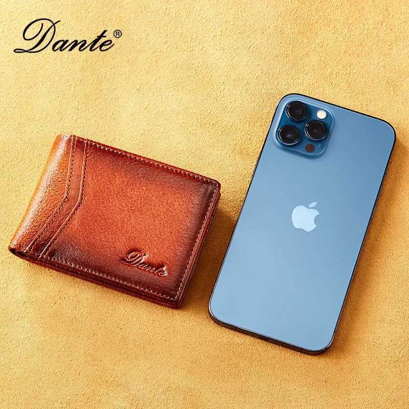 Top Layer Cowhide Wallet Thin Design Color Wiped RFID Anti-theft Card Swiping Drivers License Zero Wallet Horizontal DesignT251119