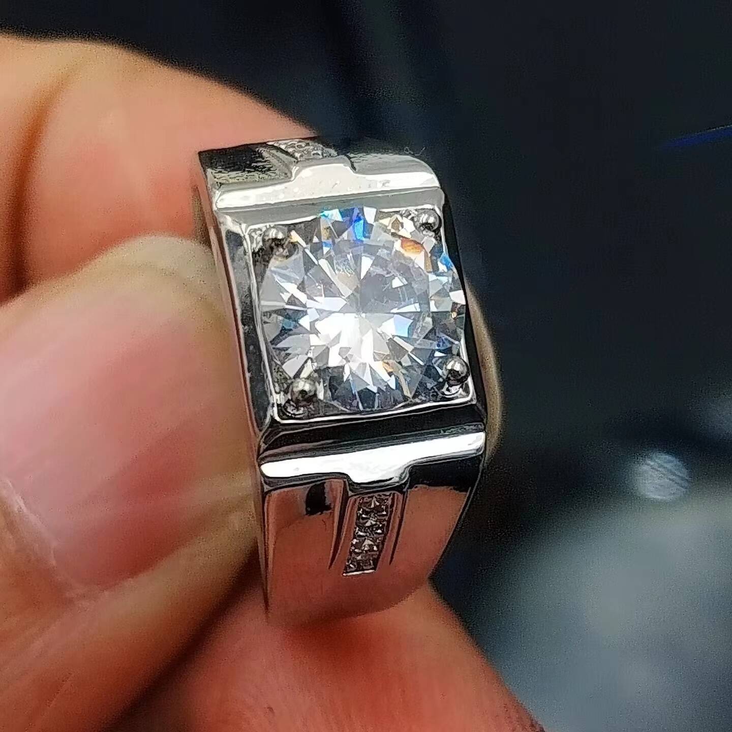 Slivers Moissanite Men Rings Jewellery 3ct Vvs1 d Color Moissanite Diamonds Romantic Wedding Rings