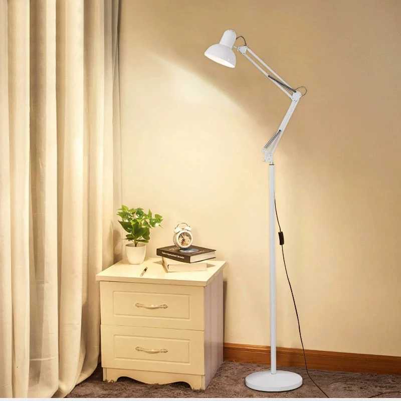 Black/white iron floor lamp with adjustable angle suitable for bedroom study and living room home decoration lamp M251119