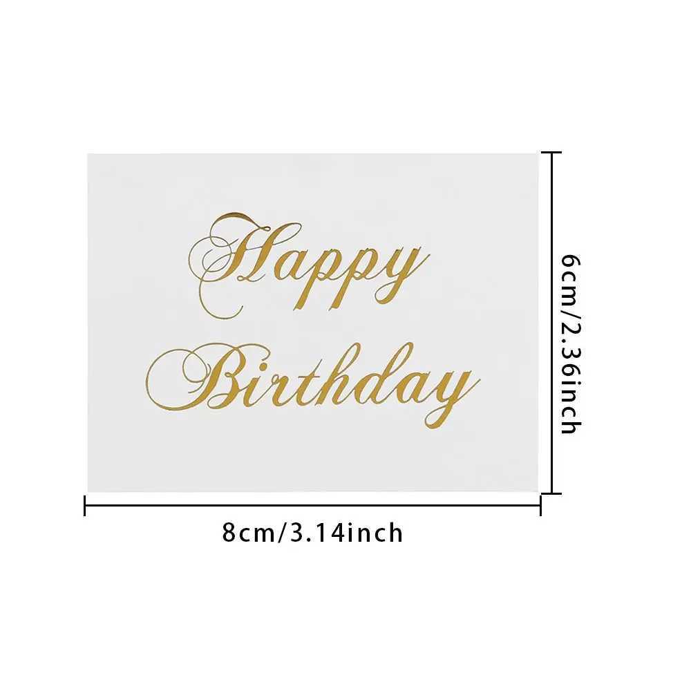 50PCS 6x8cm Thank You White Greeting Card Gold Stamping Simple Design Handwriting Message Cards Gift Decor Happy Birthday G251119
