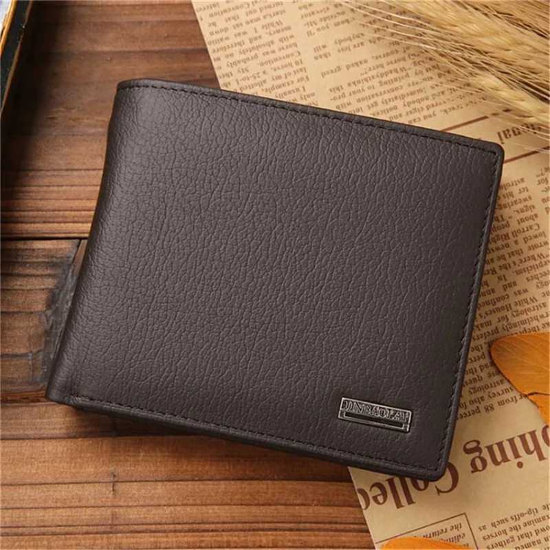 Vintage Short Men Wallets Genuine Leather Credit Card Holder Waterproof Men Purse Classic Coin Pocket Black Male WalletT251119