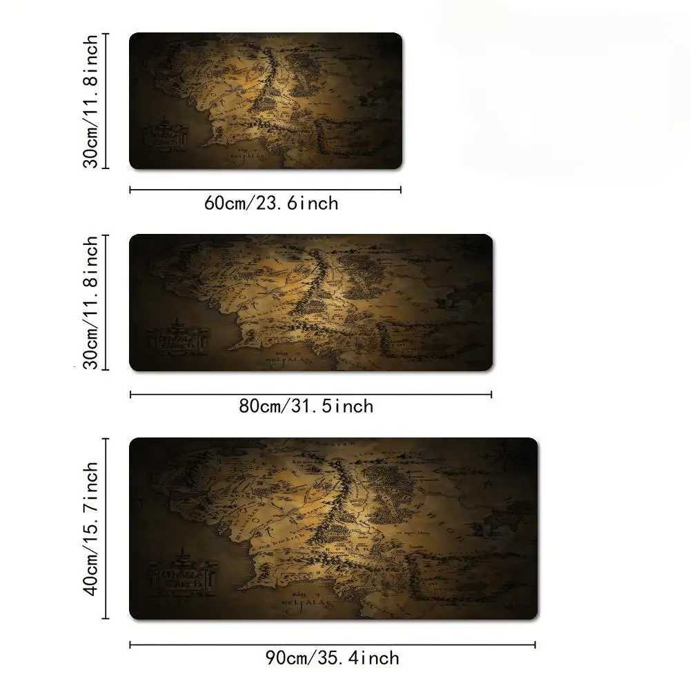 Retro scroll map large Mouse Pad Desk Mat with Stitched Edge Rubber anti-slip pc accessories Gaming mat keyboard mouse padsM251119