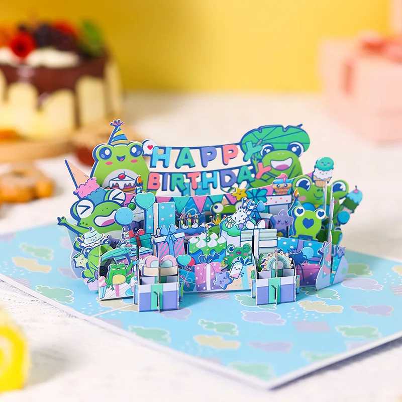 Happy Birthday Card 3D Birthday Frog Birthday Pop Up Card Greeting Card Best Birthday Gift for Family Husband Wife Couple Friend G251119