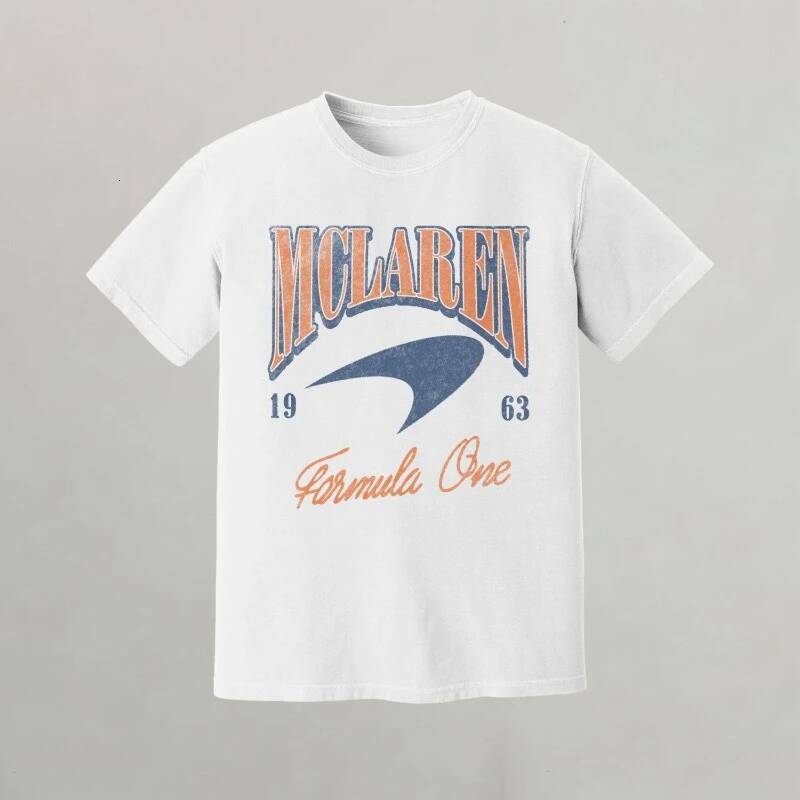 Racing Mclaren Retro Shirt Style F1 T-shirt Men and Women Summer Autumn Pure Cotton Comfortable Short Sleeved