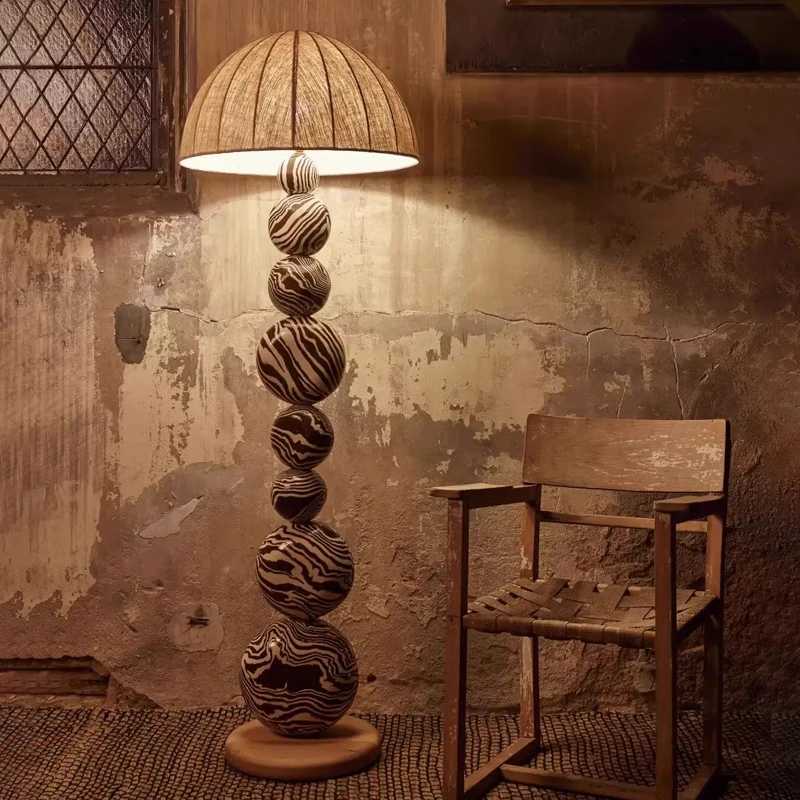 Medieval Zebra Floor Lamp Living Room Sofa Standing Lamp Design Bedroom Decoration Desk Lamp Sphere Ornament Light LED M251119