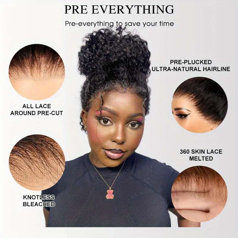 Invisi Strap HD 360 Full Human Hair Glueless Lace Front Wig With Drawstring Closure, Preplucked Hairline & Snug Fit, No Glue Needed, Natural Look For 