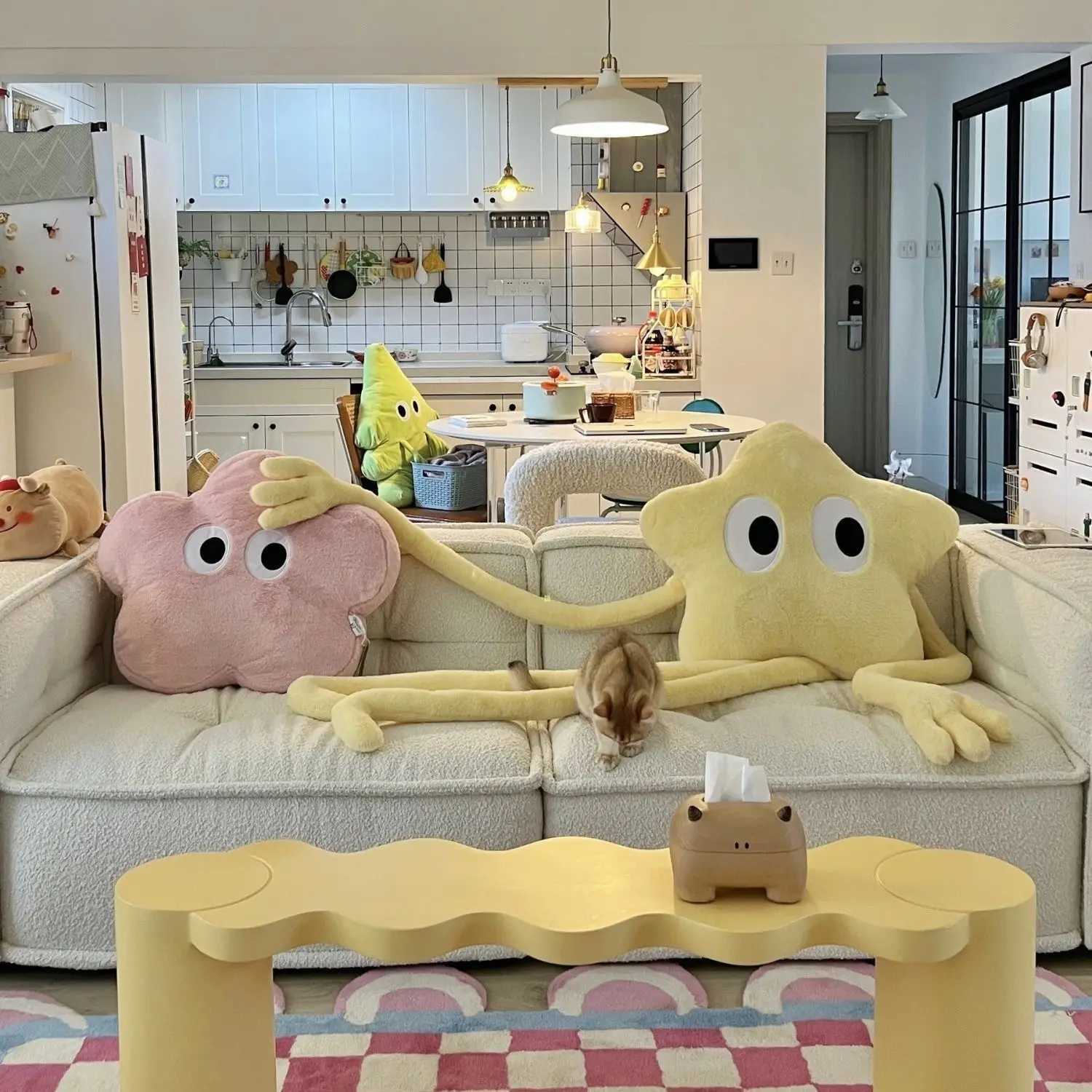 Cushion Black Coal Ball Doll Sofa Bedroom Funny Cushion Sofa Home Decoration Cute M251119