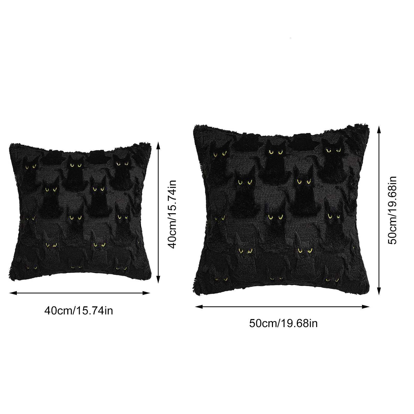 Halloween Cat Throw Cover Washable Plush Jacquard case Reusable Embroidered Throw Cushion Covers for Outdoor CouchM251119