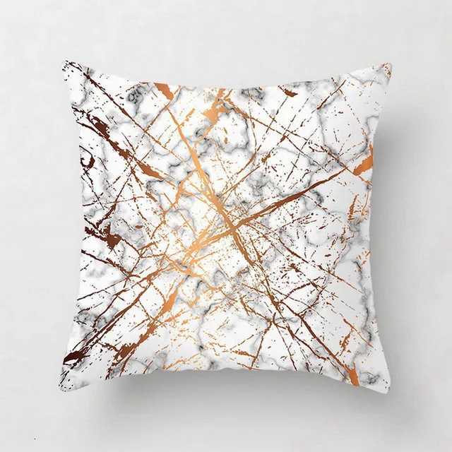 Marble-patterned geometry throw covers with digital printing of short plush fabric Car-shaped sofa cushion Home decorM251119