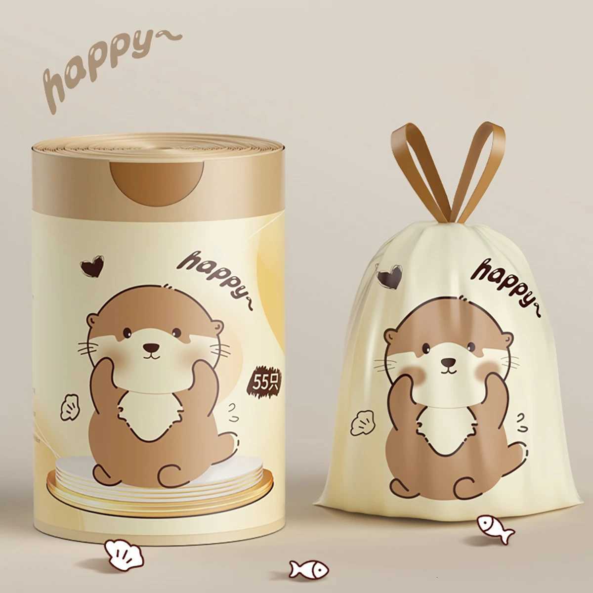 Thickened Non Tear Drawstring Garbage Bag Automatic Hand Closing Kitchen Household Non Fragile Dirty-Resistant Trash Bag C251119