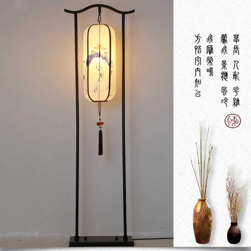 Chinese Classical Lantern Floor Lamps Fabric Standing Lights Living Room Bedroom Bedside Lighting Fixtures Luminaire Home Decor M251119