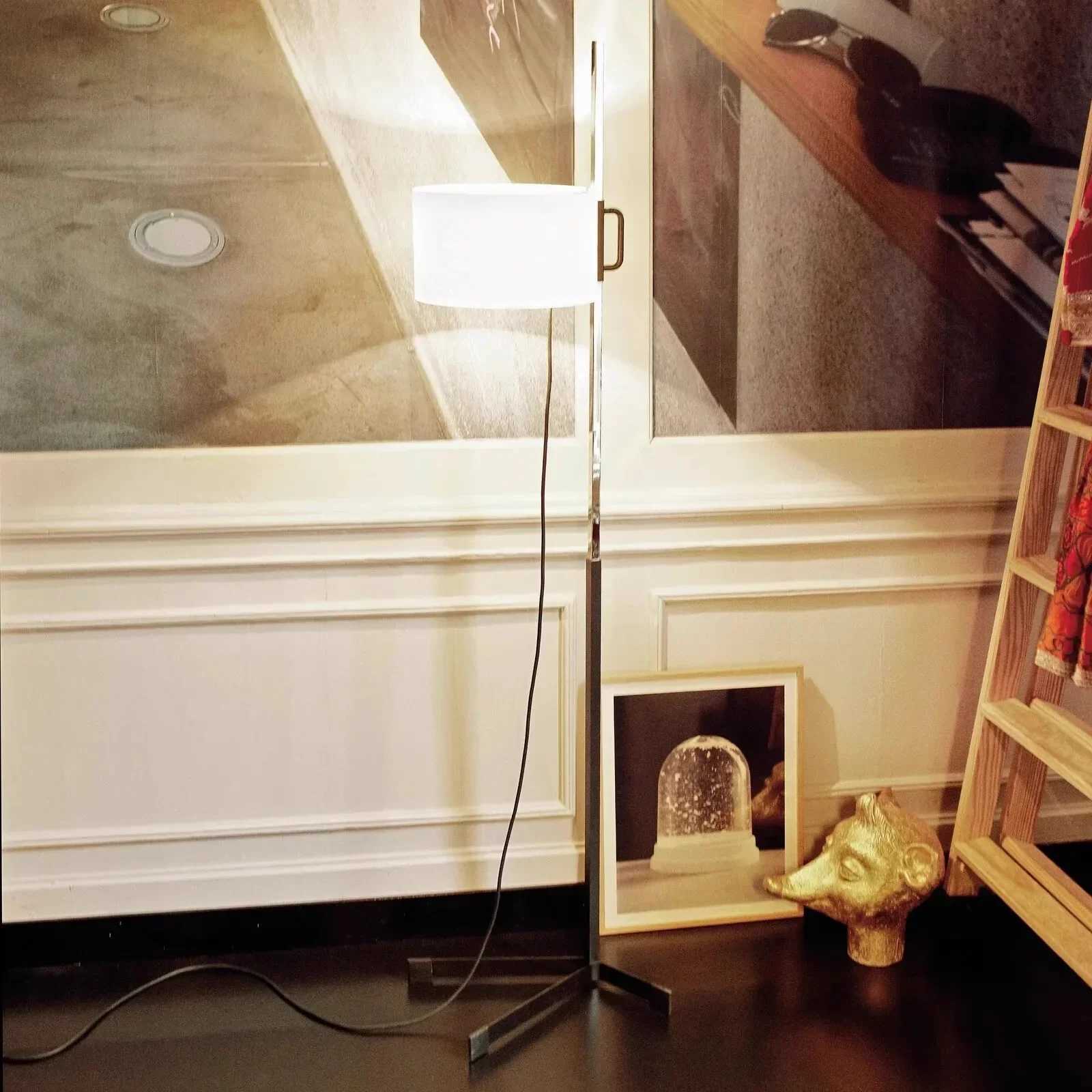 Spanish Designer Floor Lamp with E27 Light Bulb Metal Body Fabric Shade Height Adjustable M251119
