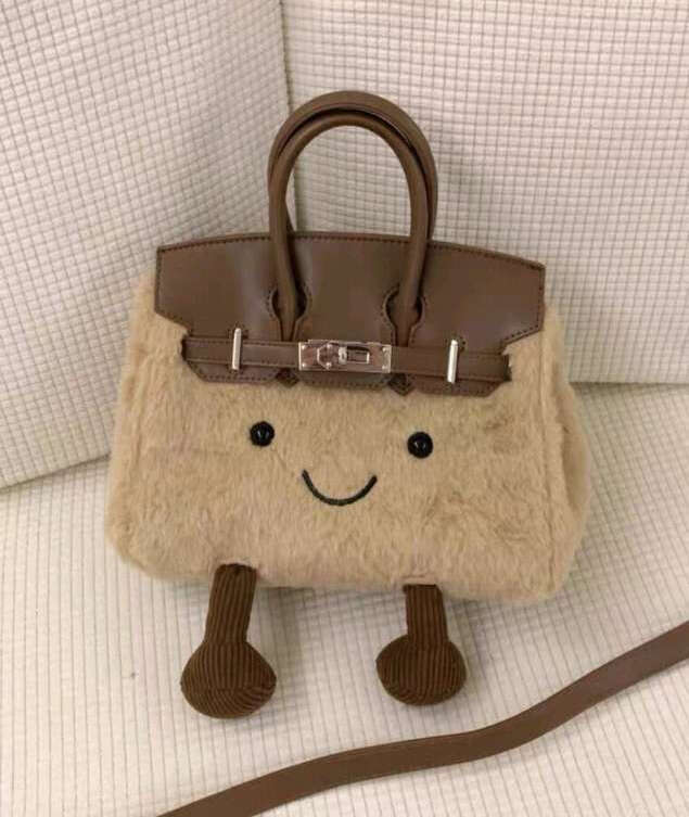 1121 Designer Cute Plush Storage Tote Cssbody Large Capacity Handbag Shoulder Dual Purpose For Women Smiling Face Christmas Gift Bag Best Seller