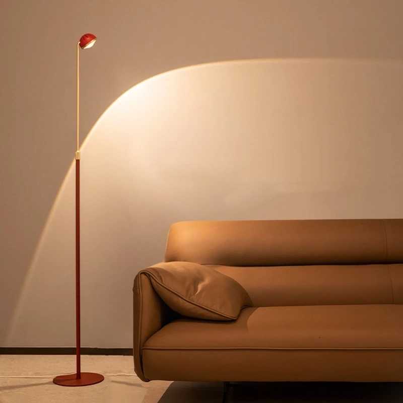 Nordic Simple Red Tall Cob Floor Lamp Home Decoration Standing Lights Height And Angle Adjustable Eye Protection Ambient Lights M251119