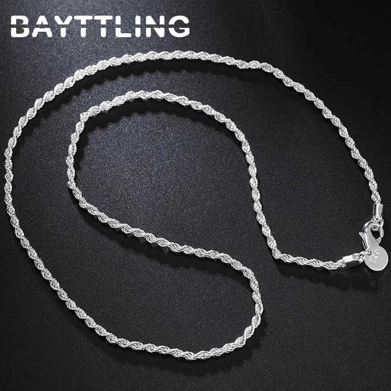 Procter Gambles new 16/18/20/22/24 inch 925 sterling silver 2MM twisted rope chain necklace suitable for women and mens fashionable wedding jewelry gi