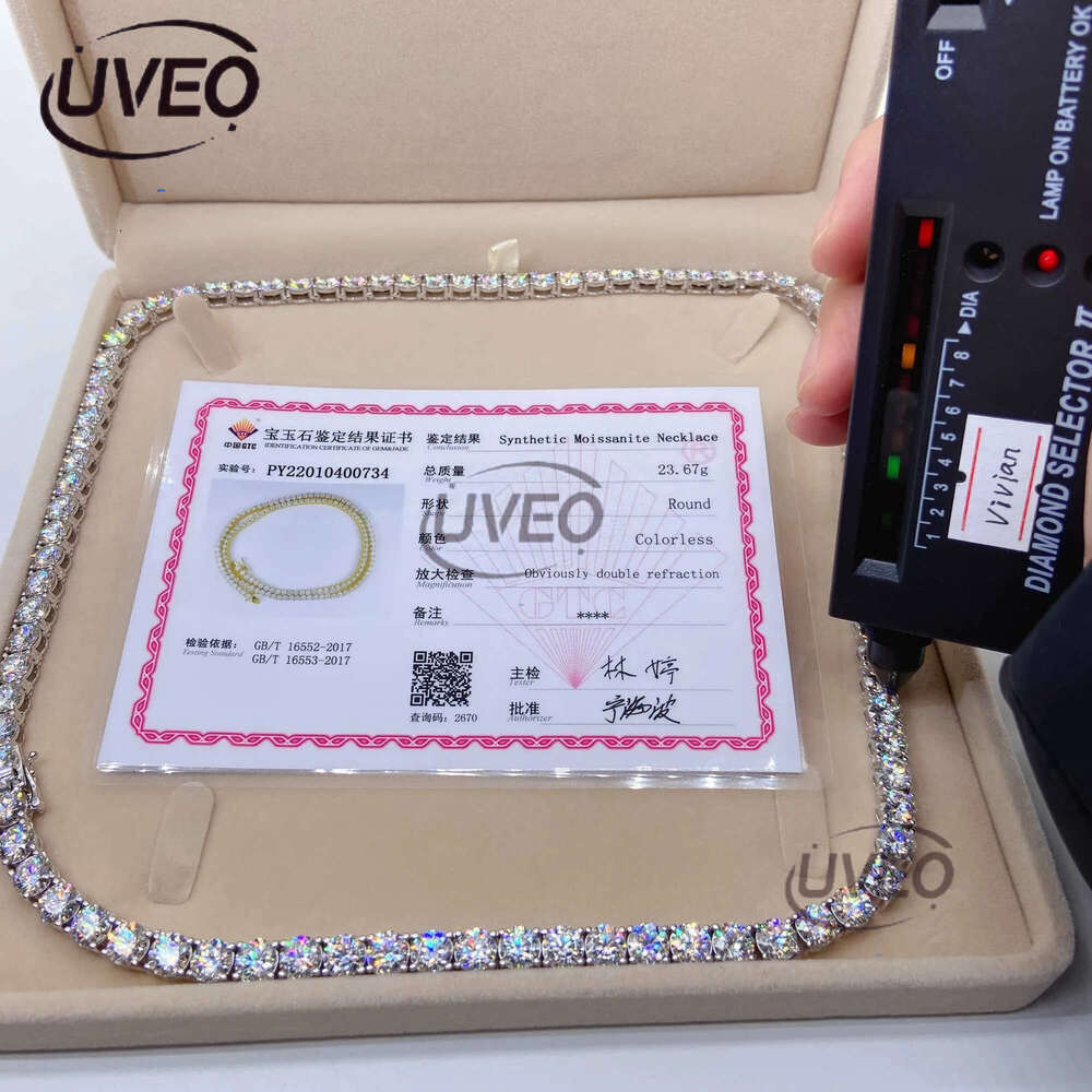 Hip Hop Jewelry Sterg Sier Pass Tester Dia VVS Moissanite Tennis Chain