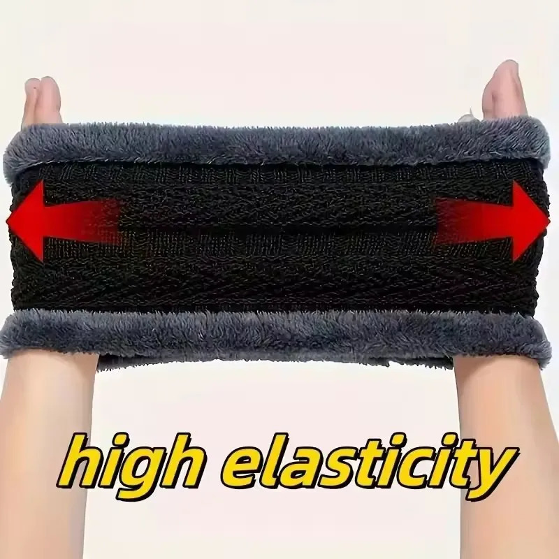 Winter Windproof Hat Scarf Gloves Three Piece Set for Men Outdoor Travel Fleece Wool Warm Knit Hat Cycling Sport Warm Cold Proof251118 - view 4