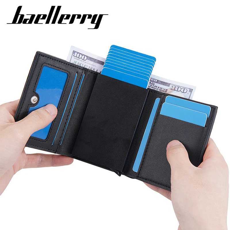 Baellerry New RFID Short Men Card Bag Wallet High Quality Brand Card Holder Male Purse Crocodile Pattern Mens Popup WalletT251119